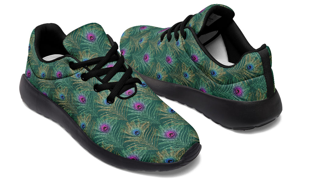 Peacock Feathers Sneakers - Offbeat Sweetie