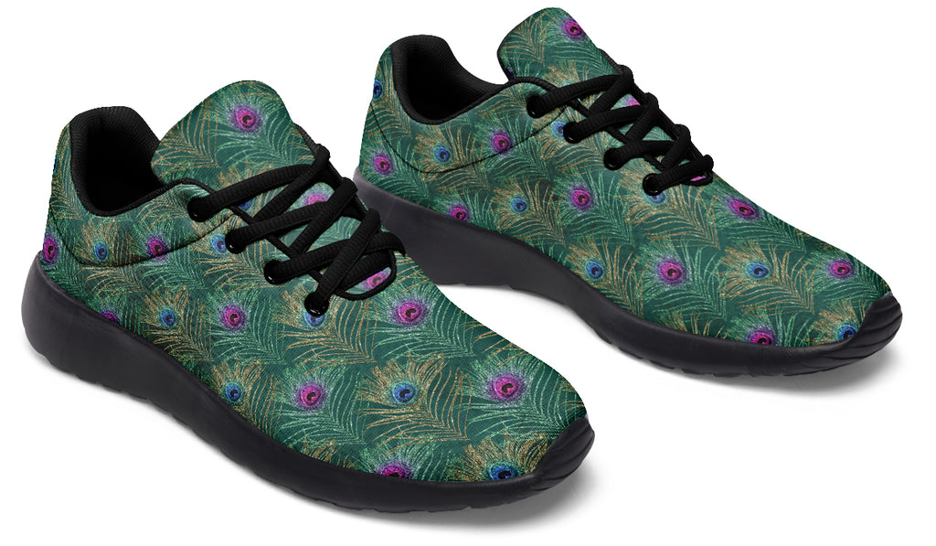 Peacock Feathers Sneakers - Offbeat Sweetie