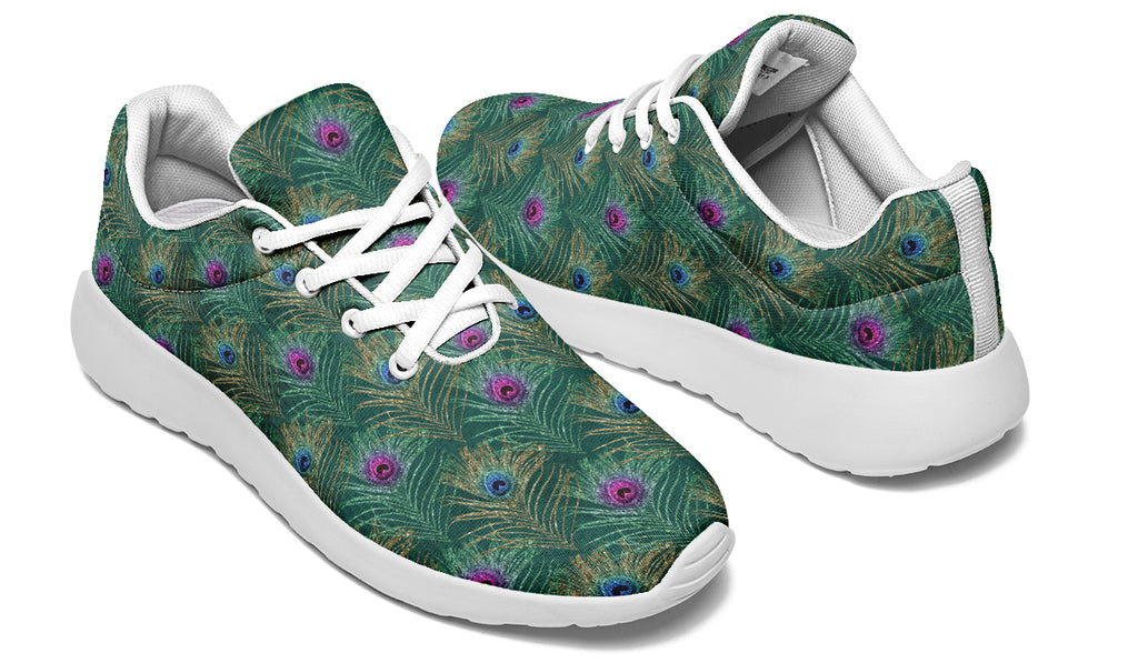 Peacock Feathers Sneakers - Offbeat Sweetie