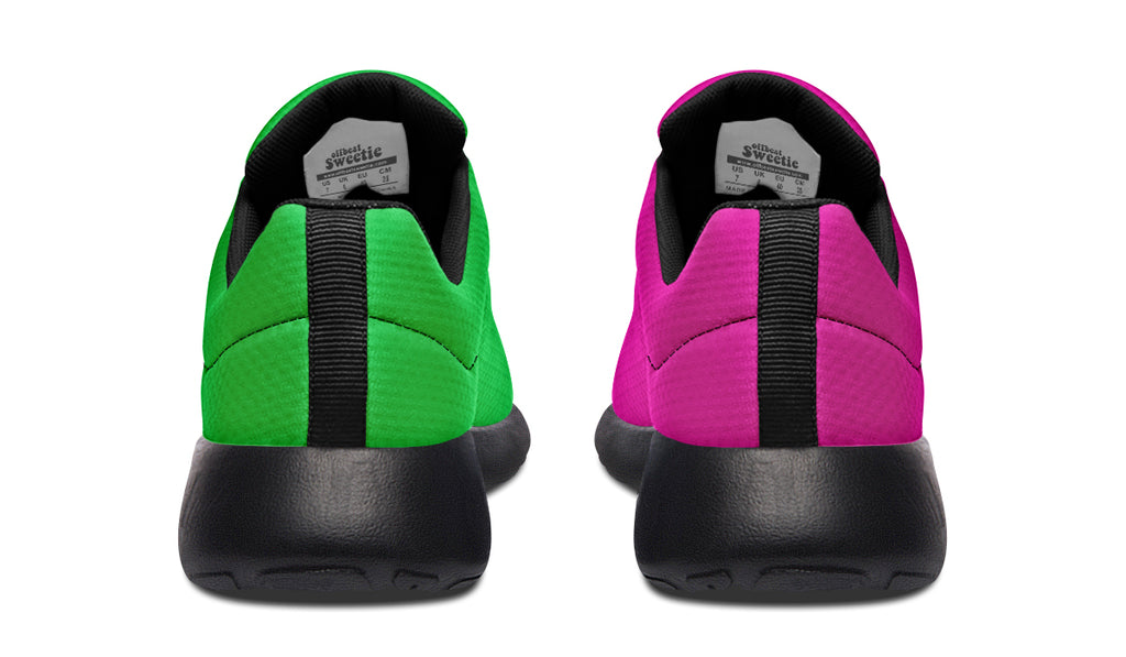 Pink And Green Mismatch Sneakers