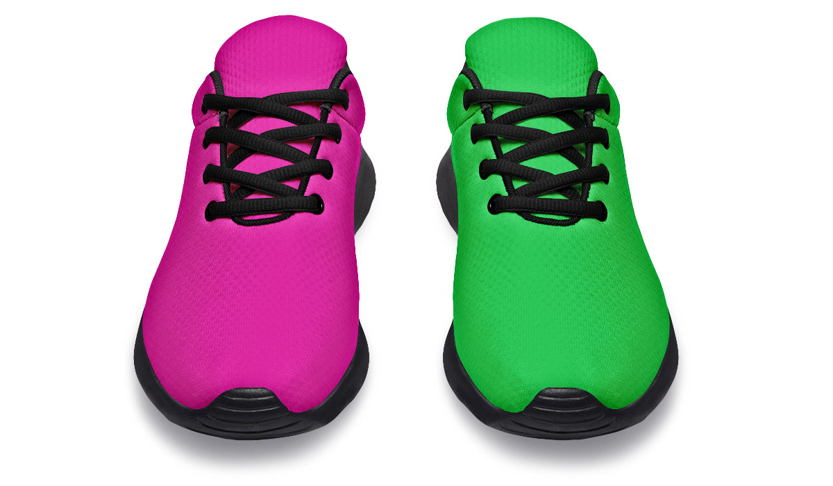 Pink And Green Mismatch Sneakers