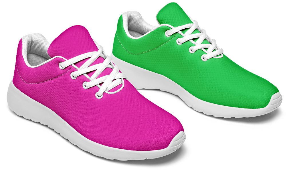 Pink And Green Mismatch Sneakers