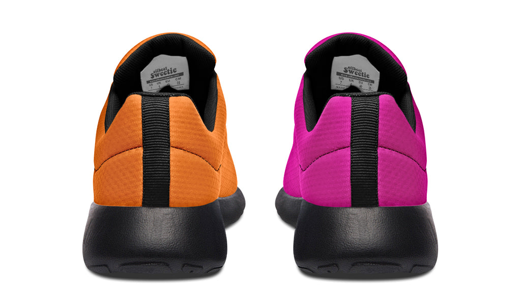 Pink And Orange Mismatch Sneakers - Offbeat Sweetie