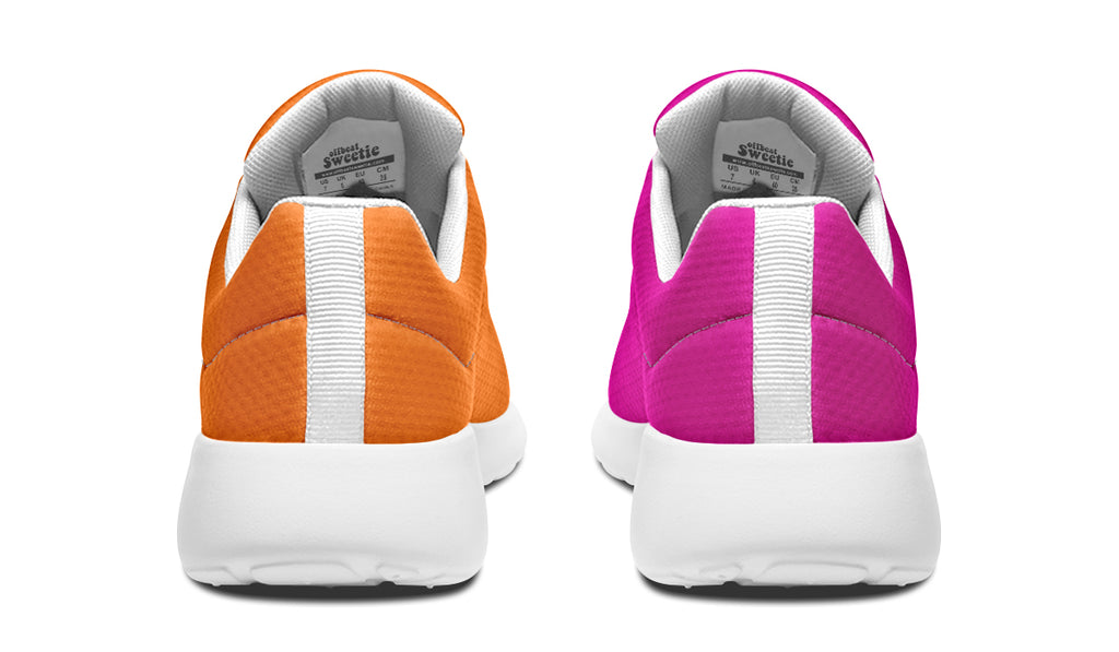 Pink And Orange Mismatch Sneakers - Offbeat Sweetie