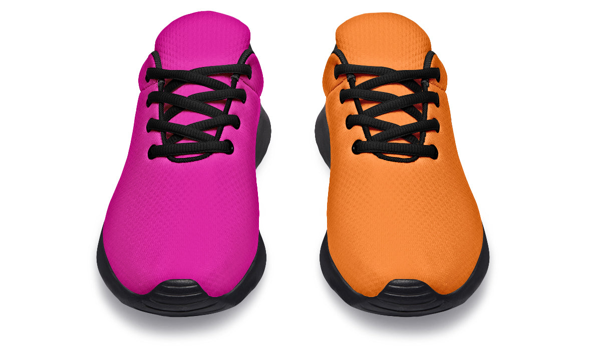Pink And Orange Mismatch Sneakers - Offbeat Sweetie