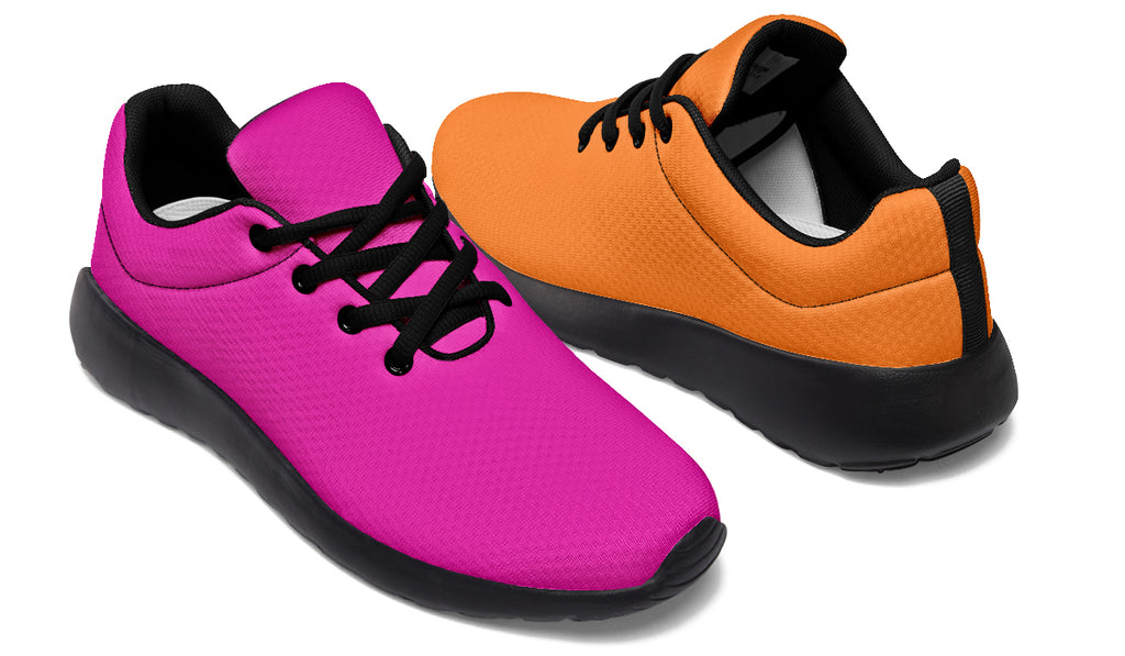 Pink And Orange Mismatch Sneakers - Offbeat Sweetie