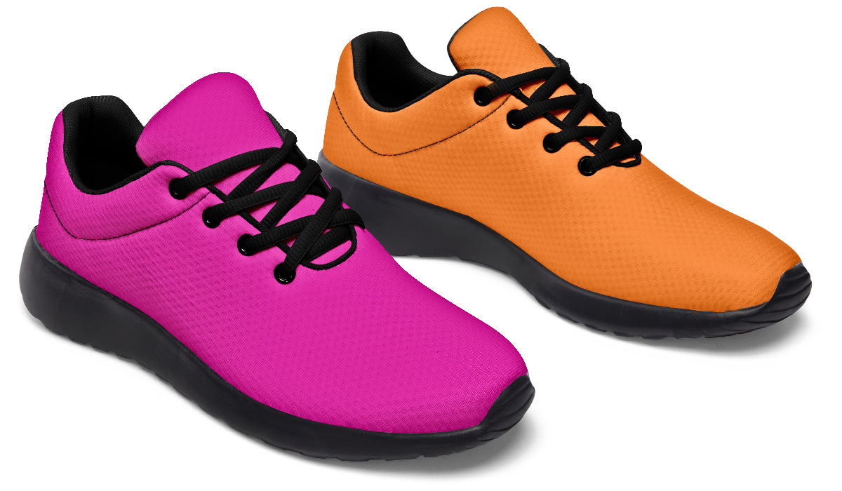 Pink And Orange Mismatch Sneakers - Offbeat Sweetie
