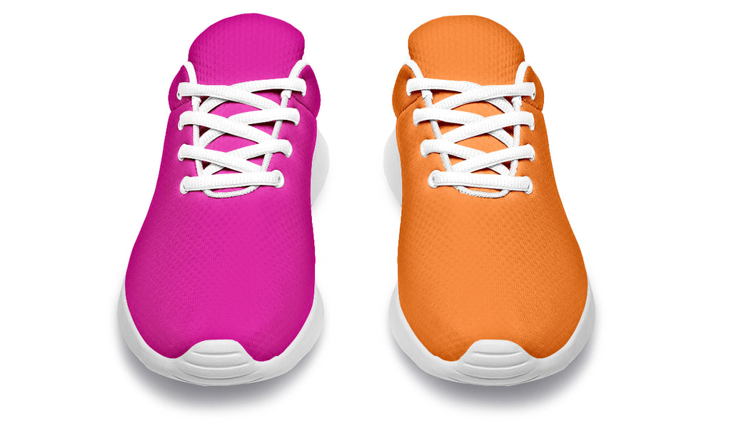 Pink And Orange Mismatch Sneakers - Offbeat Sweetie