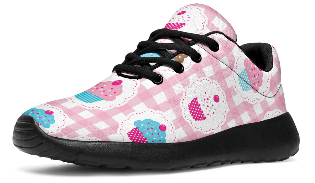 Pink And Yellow Mismatch Gingham Cupcakes Sneakers