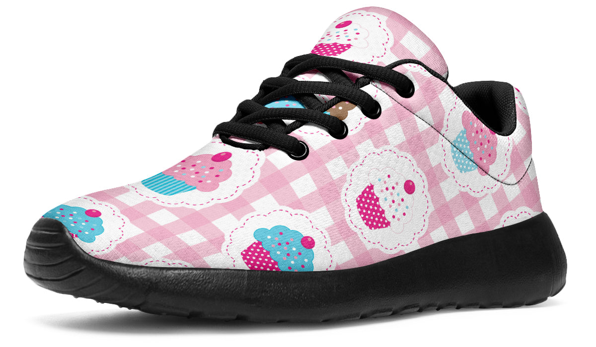 Pink And Yellow Mismatch Gingham Cupcakes Sneakers