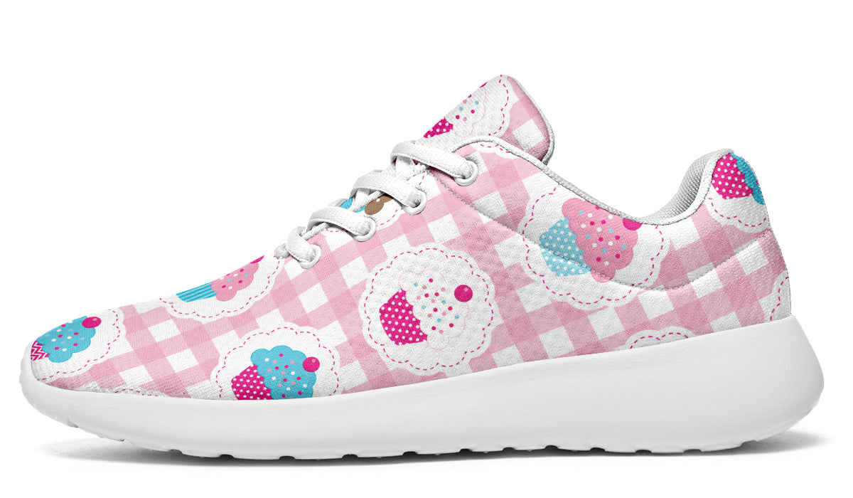 Pink And Yellow Mismatch Gingham Cupcakes Sneakers