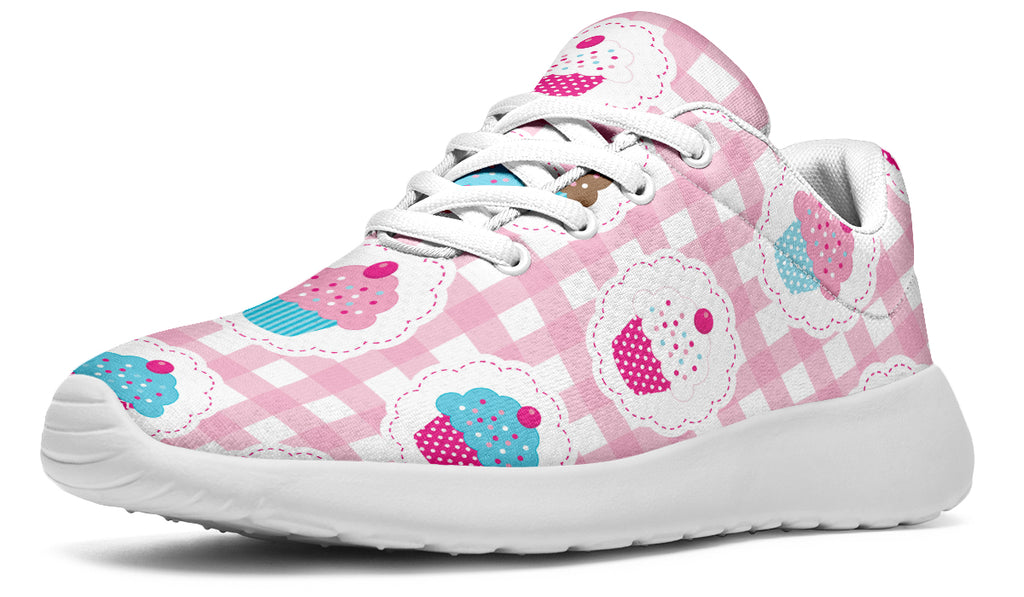 Pink And Yellow Mismatch Gingham Cupcakes Sneakers