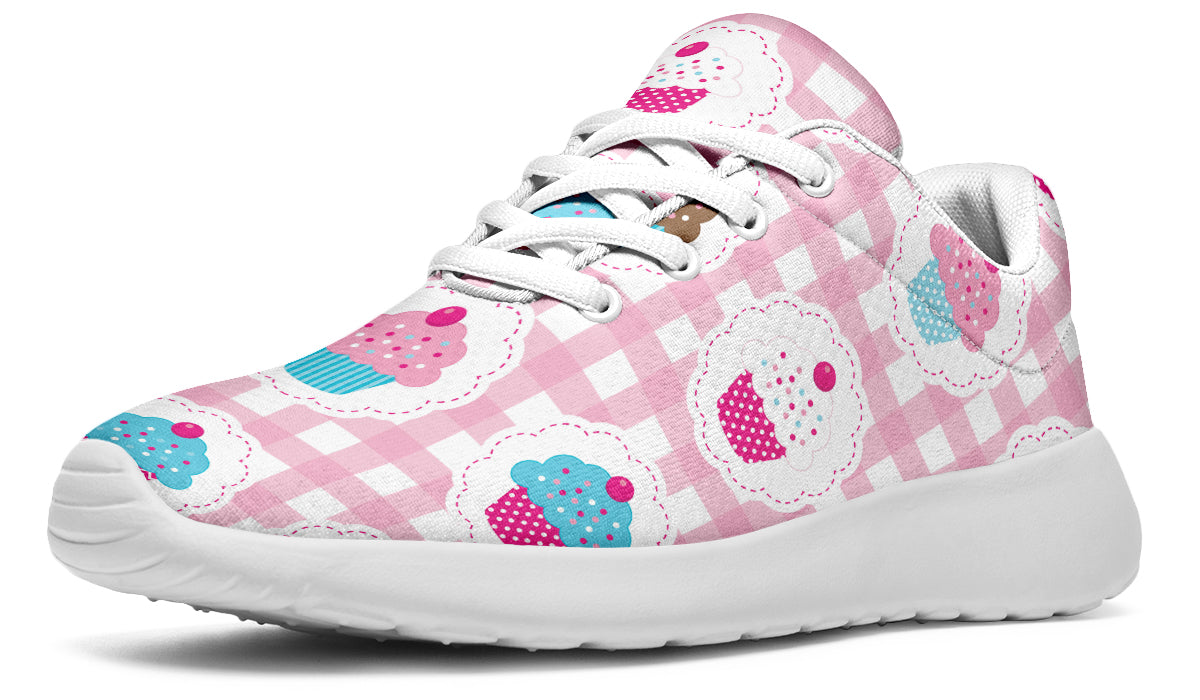 Pink And Yellow Mismatch Gingham Cupcakes Sneakers