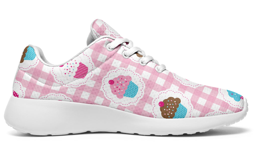 Pink And Yellow Mismatch Gingham Cupcakes Sneakers