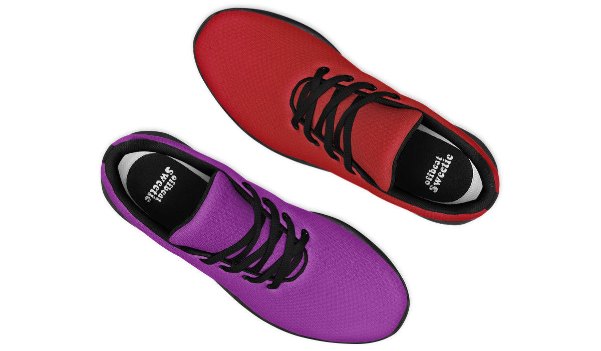 Purple And Red Mismatch Sneakers - Offbeat Sweetie