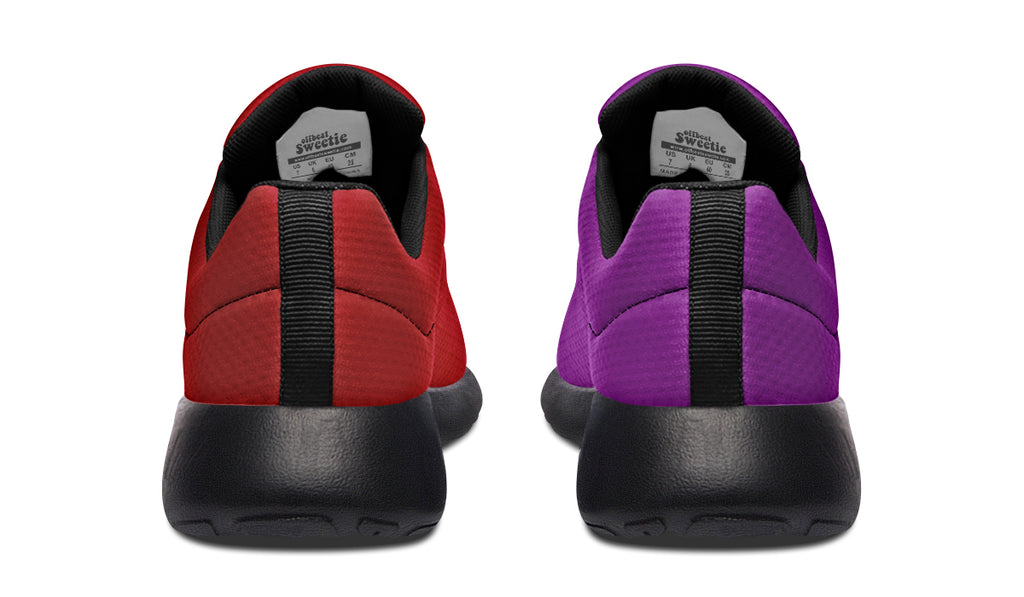 Purple And Red Mismatch Sneakers - Offbeat Sweetie