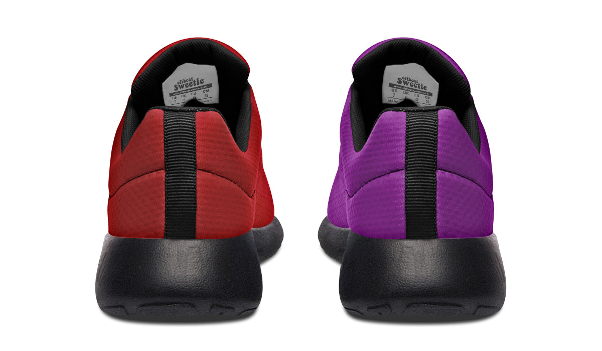 Purple And Red Mismatch Sneakers - Offbeat Sweetie