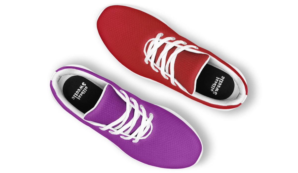 Purple And Red Mismatch Sneakers - Offbeat Sweetie