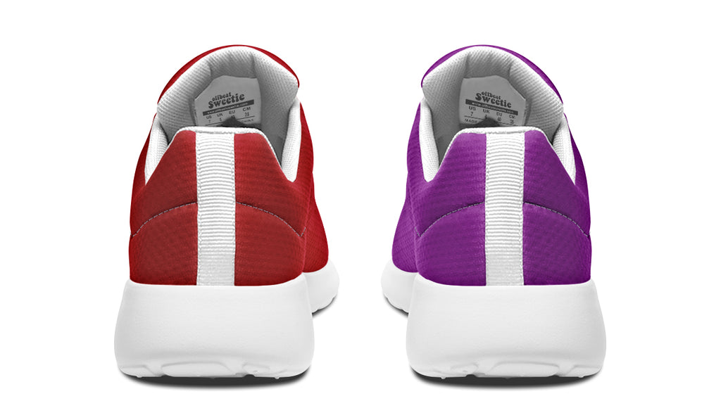 Purple And Red Mismatch Sneakers - Offbeat Sweetie