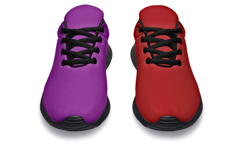 Purple And Red Mismatch Sneakers - Offbeat Sweetie