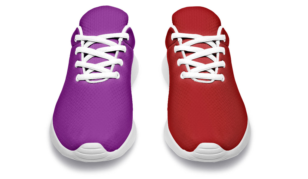 Purple And Red Mismatch Sneakers - Offbeat Sweetie