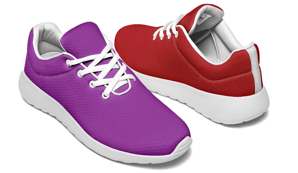 Purple And Red Mismatch Sneakers - Offbeat Sweetie
