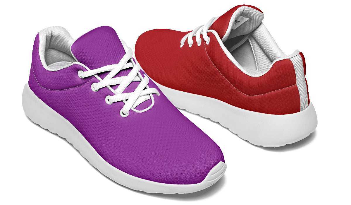 Purple And Red Mismatch Sneakers - Offbeat Sweetie