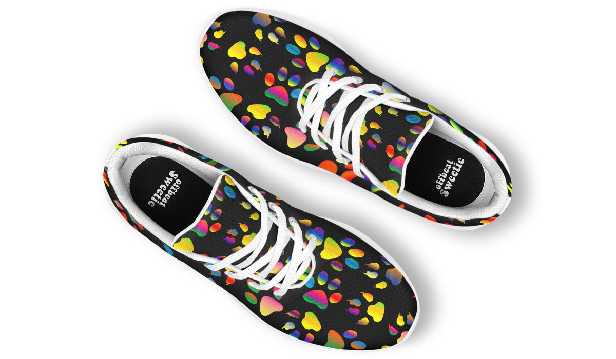 Rainbow Paw Prints Sneakers - Offbeat Sweetie