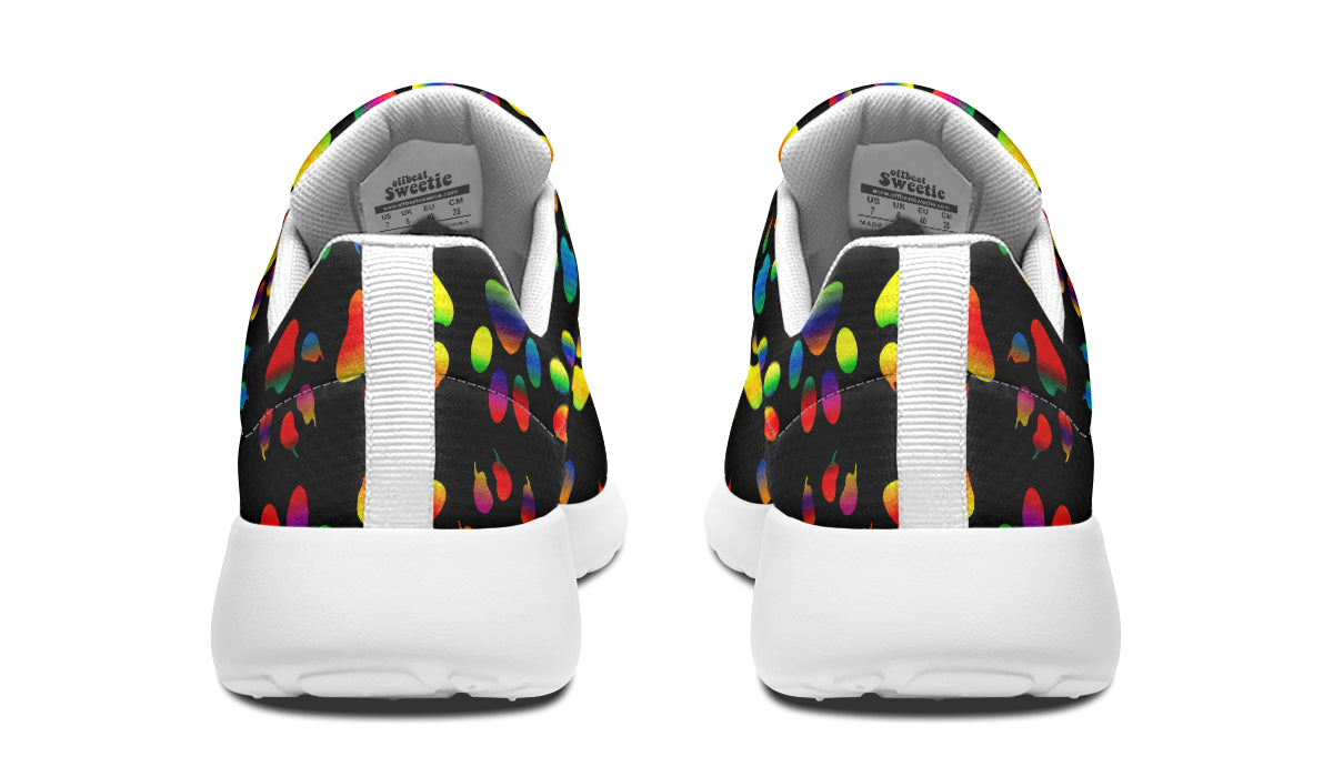 Rainbow Paw Prints Sneakers - Offbeat Sweetie