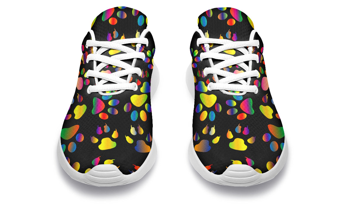 Rainbow Paw Prints Sneakers - Offbeat Sweetie