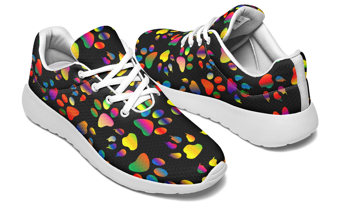 Rainbow Paw Prints Sneakers - Offbeat Sweetie
