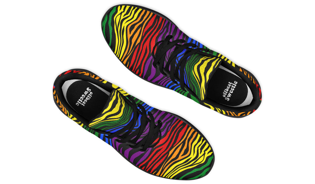 Rainbow Zebra Sneakers - Offbeat Sweetie