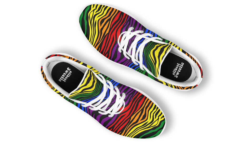 Rainbow Zebra Sneakers - Offbeat Sweetie