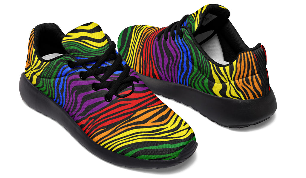 Rainbow Zebra Sneakers - Offbeat Sweetie