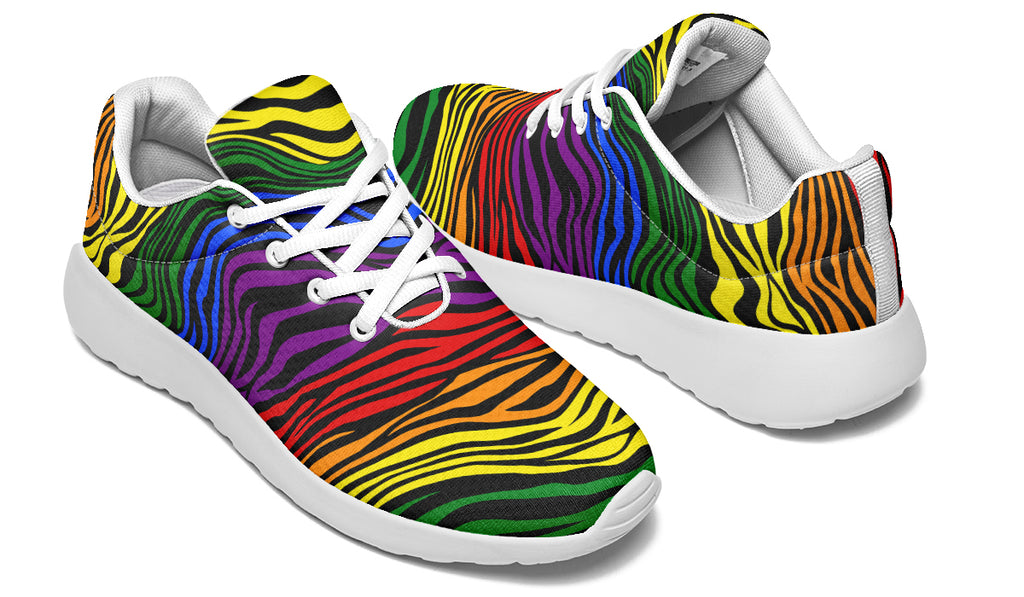 Rainbow Zebra Sneakers - Offbeat Sweetie