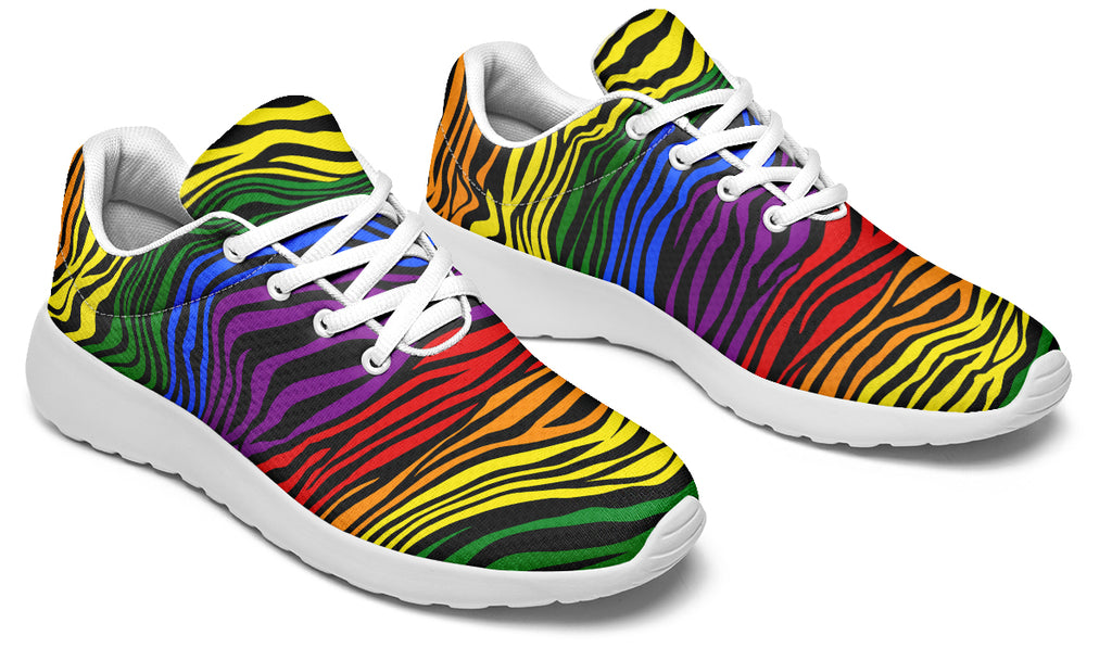 Rainbow Zebra Sneakers - Offbeat Sweetie