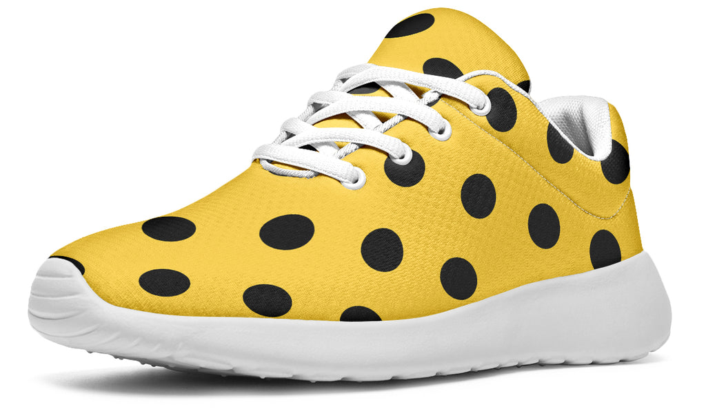Red And Yellow Mismatched Polka Dot Sneakers