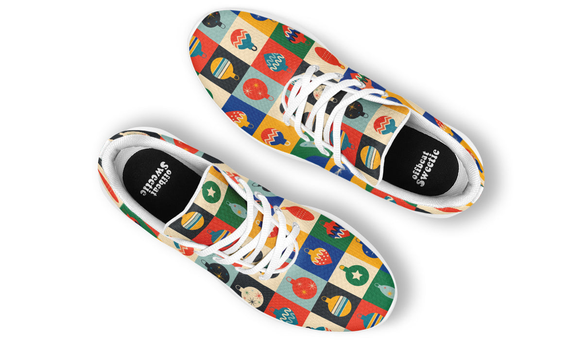 Retro Xmas Baubles Sneakers - Offbeat Sweetie