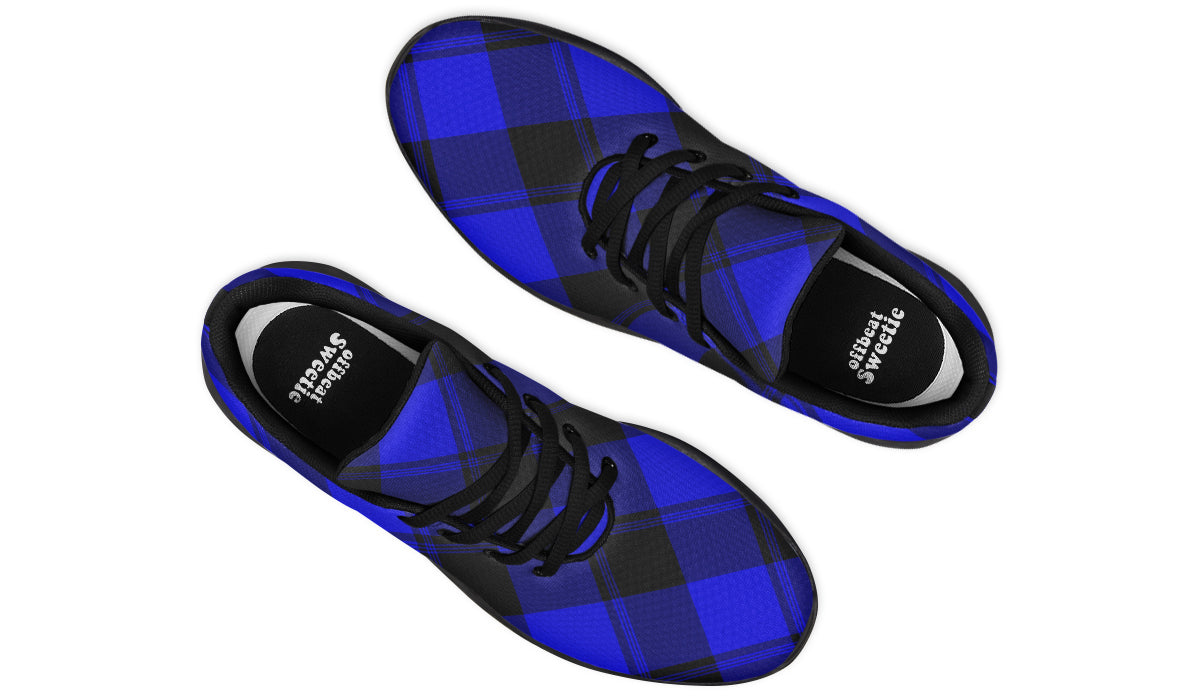 Vivid Blue Plaid Sneakers