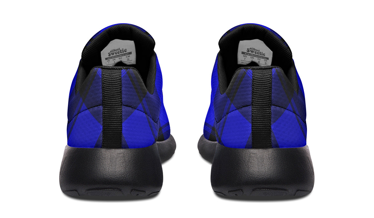 Vivid Blue Plaid Sneakers