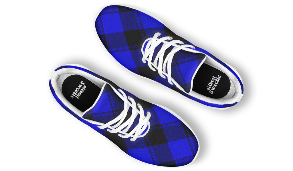 Vivid Blue Plaid Sneakers