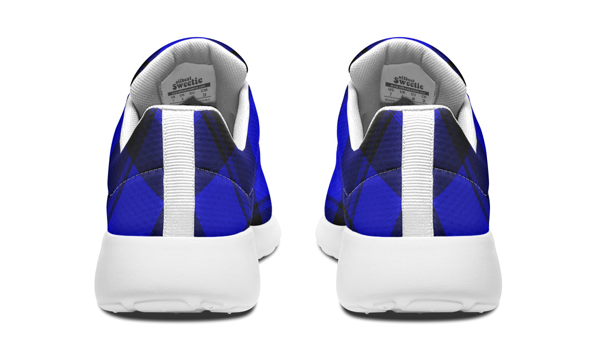 Vivid Blue Plaid Sneakers