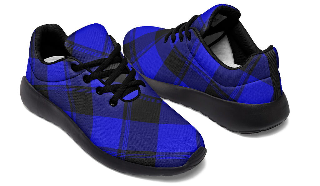 Vivid Blue Plaid Sneakers