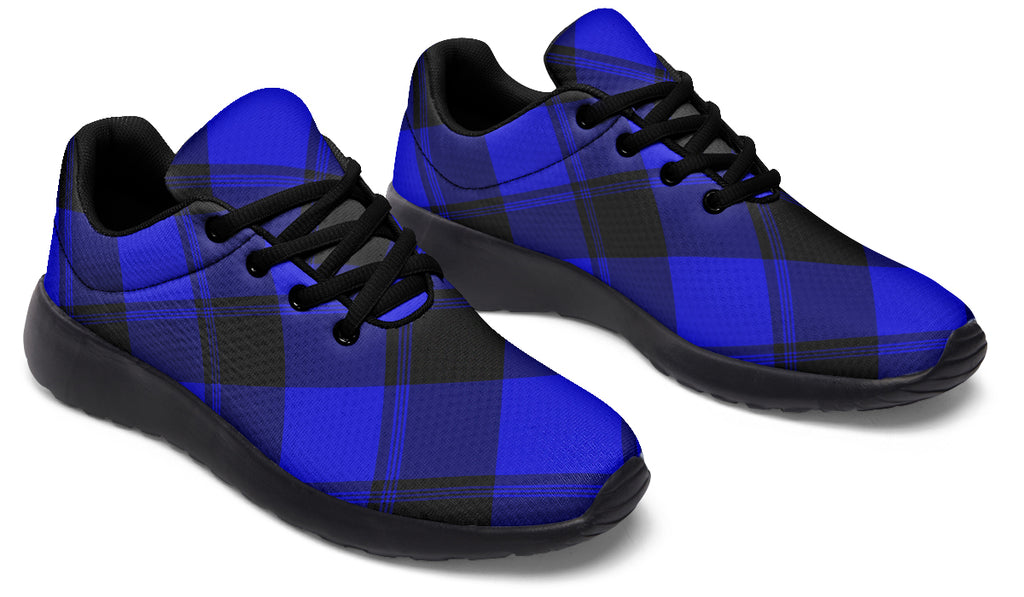 Vivid Blue Plaid Sneakers