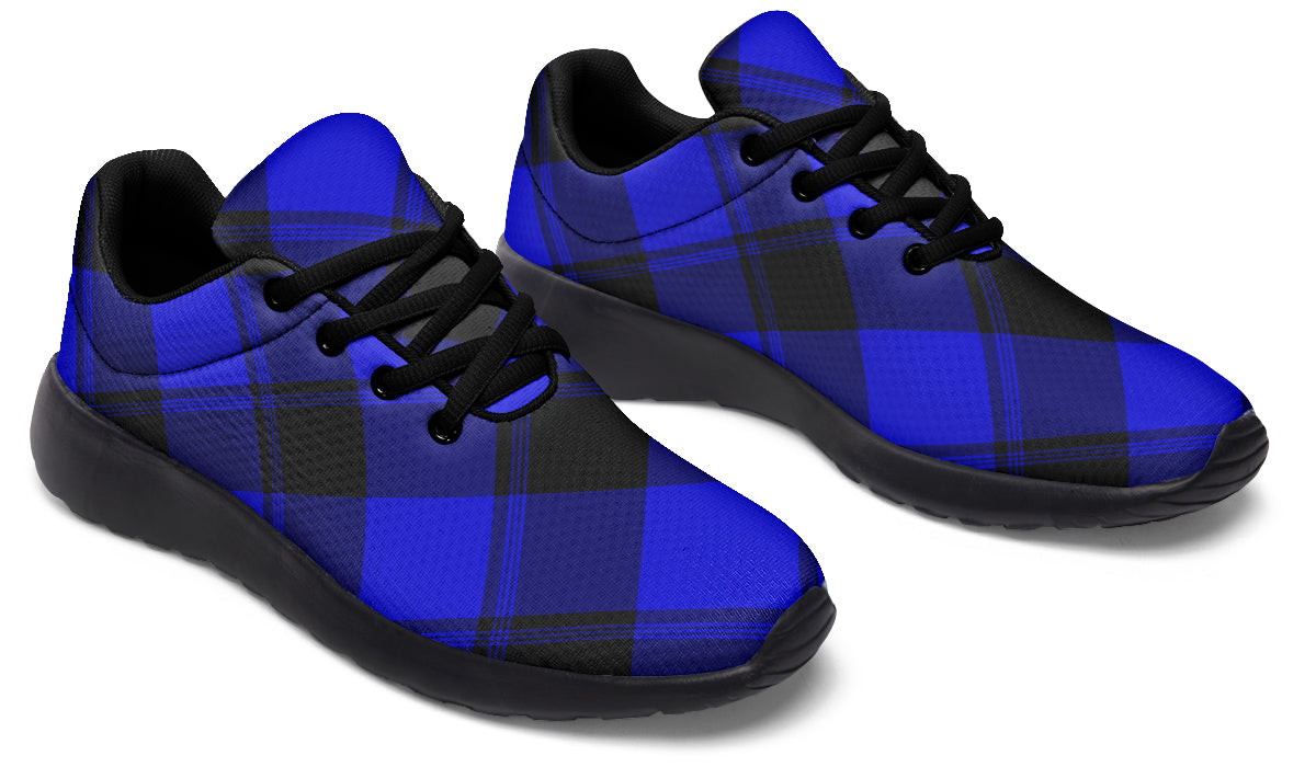 Vivid Blue Plaid Sneakers