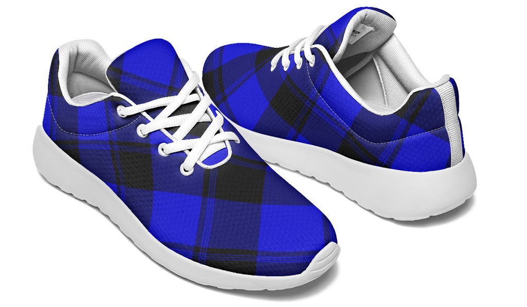 Vivid Blue Plaid Sneakers