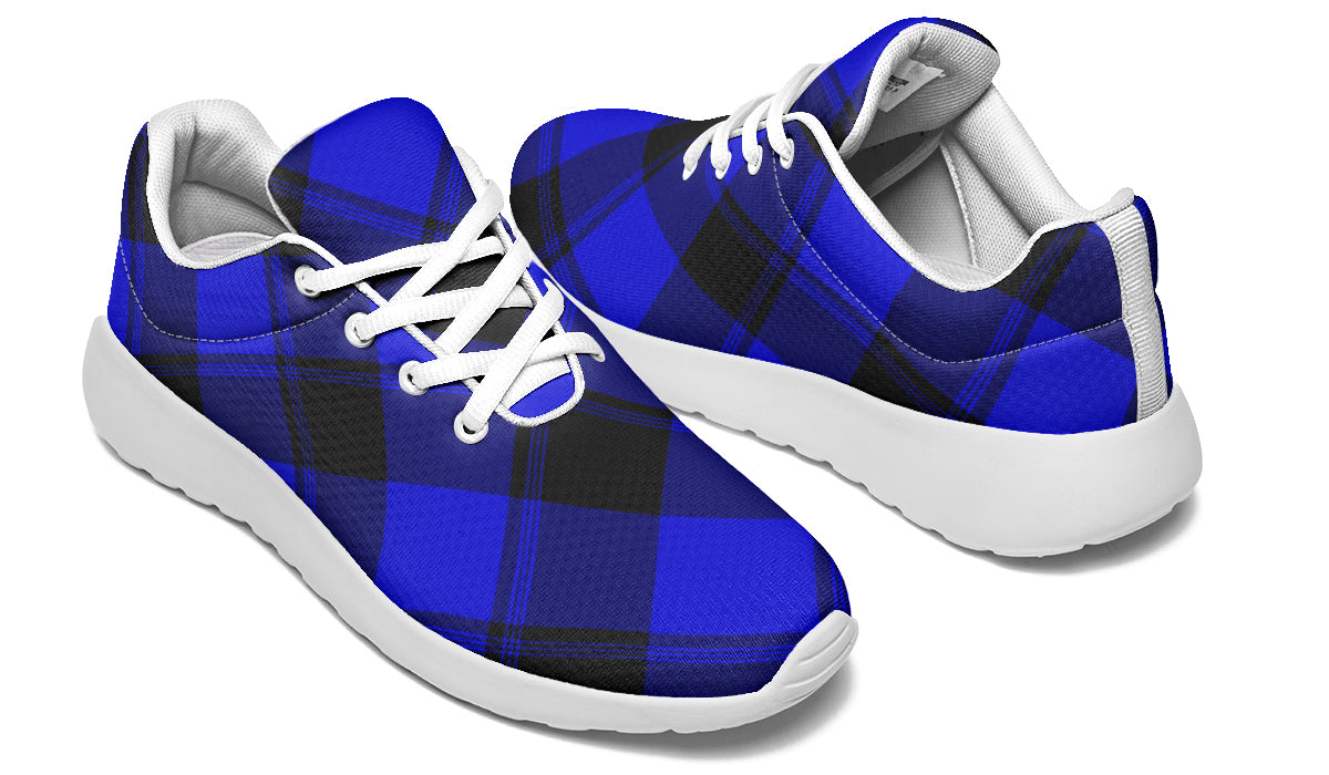 Vivid Blue Plaid Sneakers