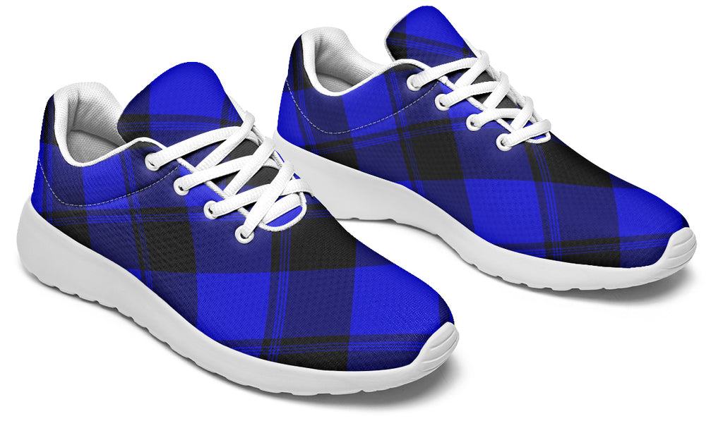 Vivid Blue Plaid Sneakers