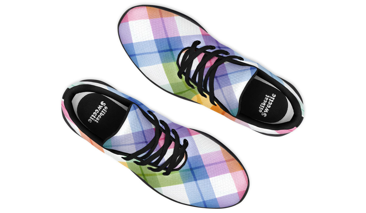 Watercolour Rainbow Plaid Sneakers
