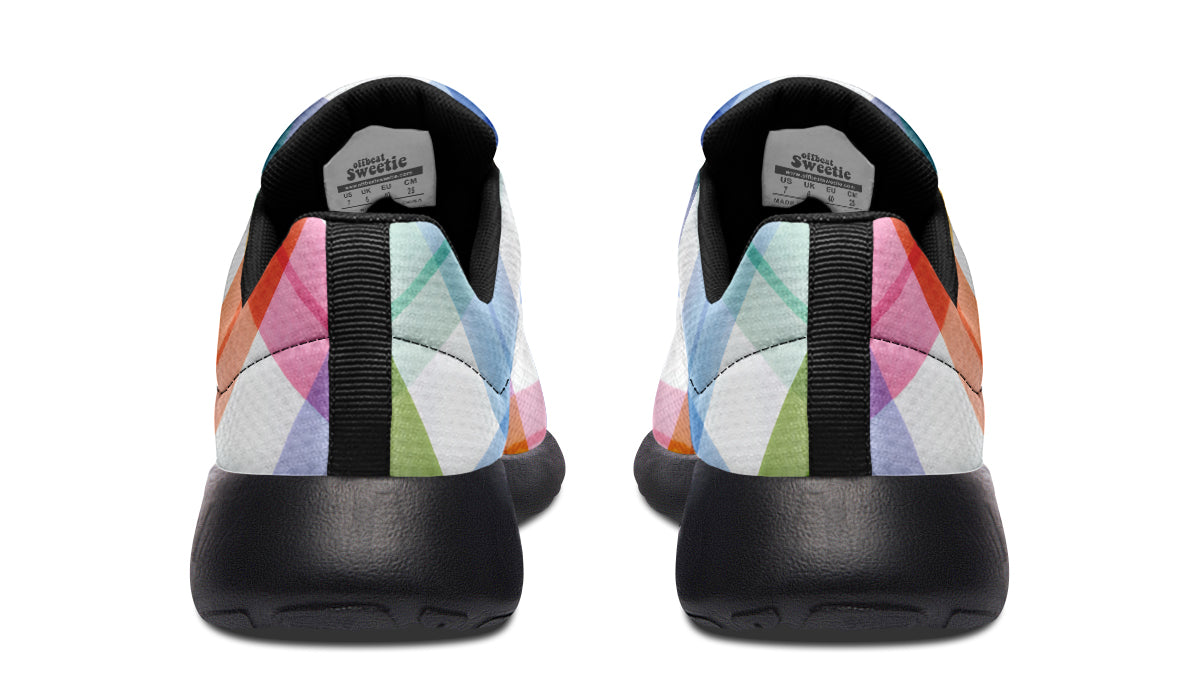 Watercolour Rainbow Plaid Sneakers